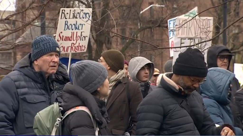 Crowd gathers on Cambridge Common to protest Trump administration -